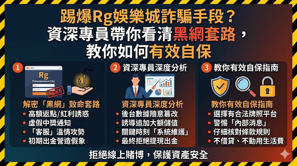踢爆Rg娛樂城詐騙手段?資深專員帶你看清黑網套路,教你如何有效自保